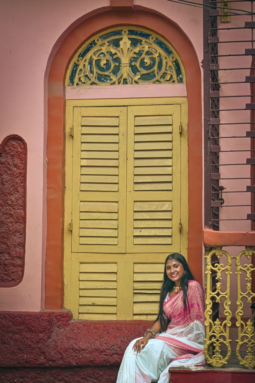 Gulabi Georgette Saree