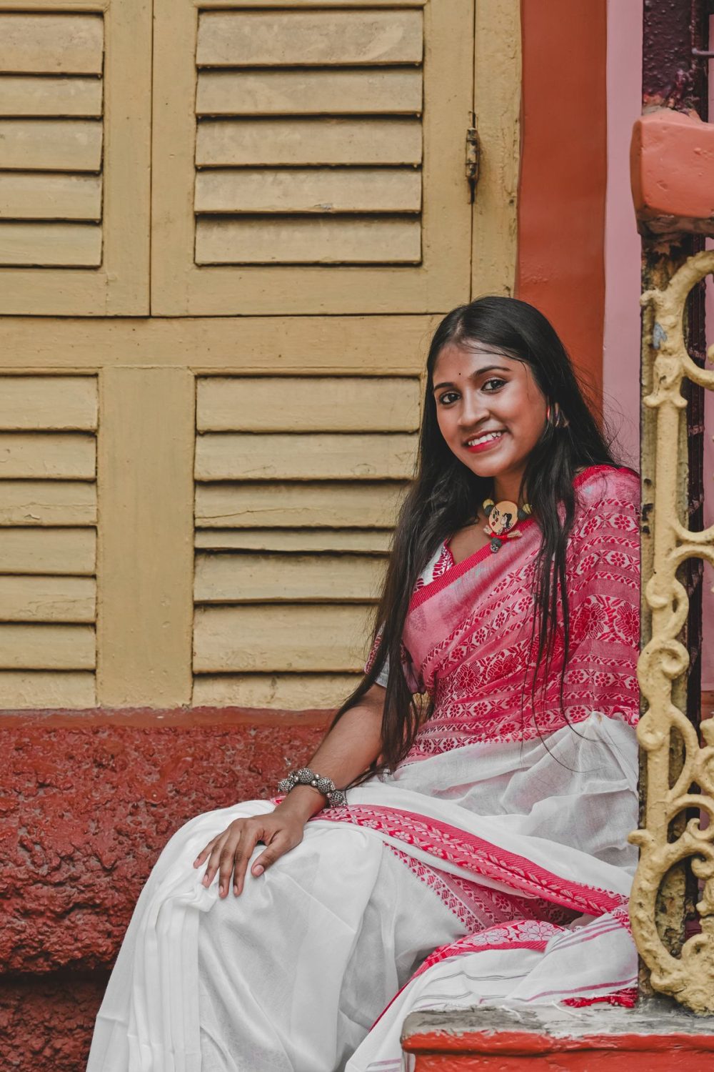 Bengal Red Border Saree