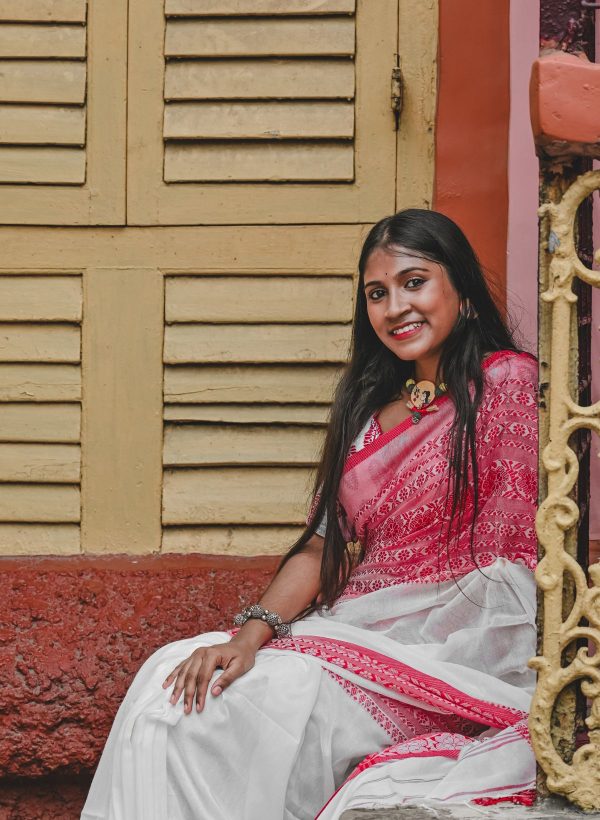 Bengal Red Border Saree